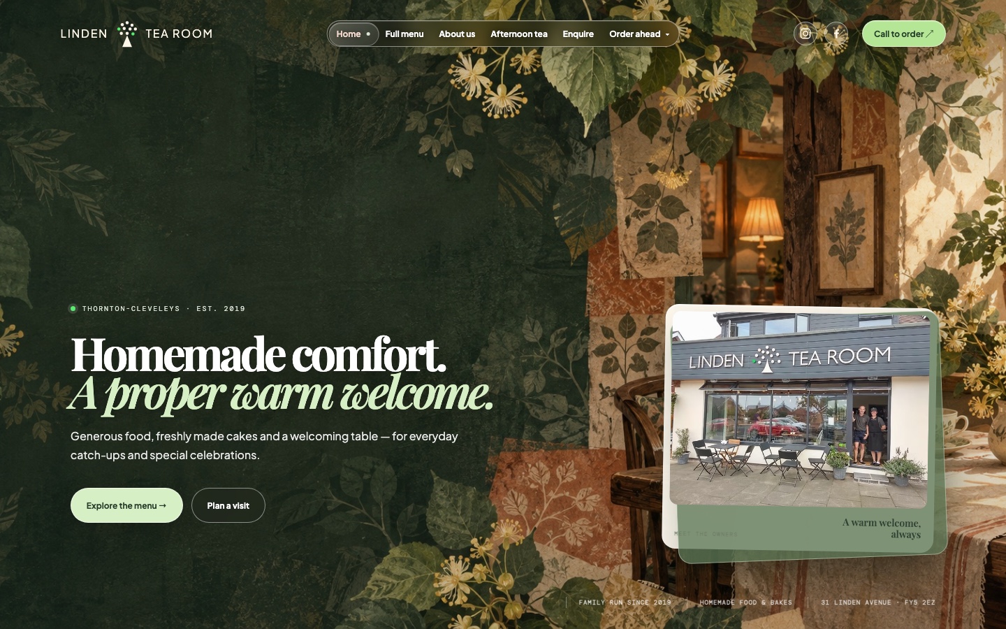 Linden Tree Tea Room homepage
